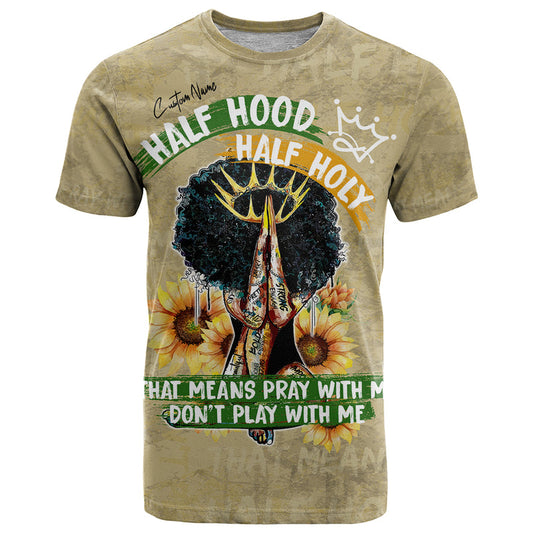 African Women Half Hood Half Holy T Shirt