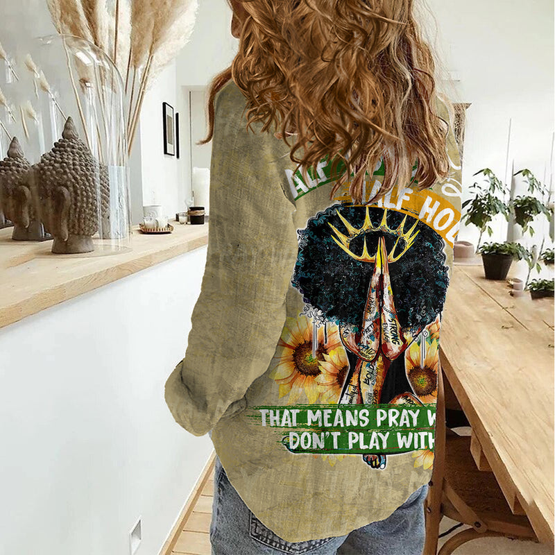 African Women Half Hood Half Holy Women Casual Shirt