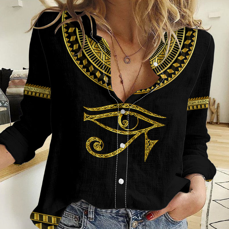 Eyes Of Horus Egyptian Art Women Casual Shirt