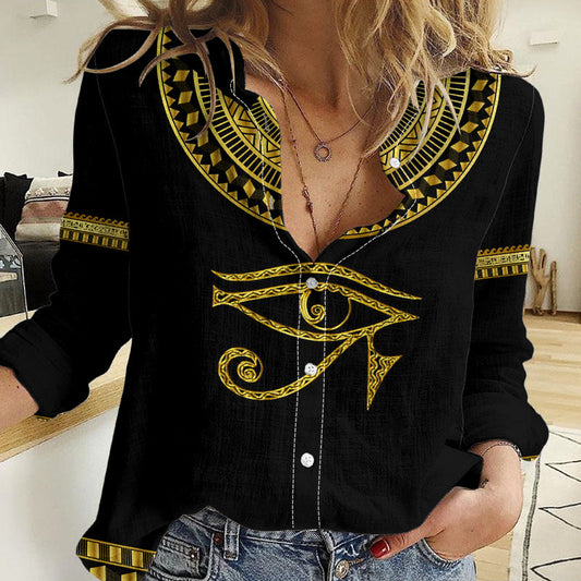 Eyes Of Horus Egyptian Art Women Casual Shirt
