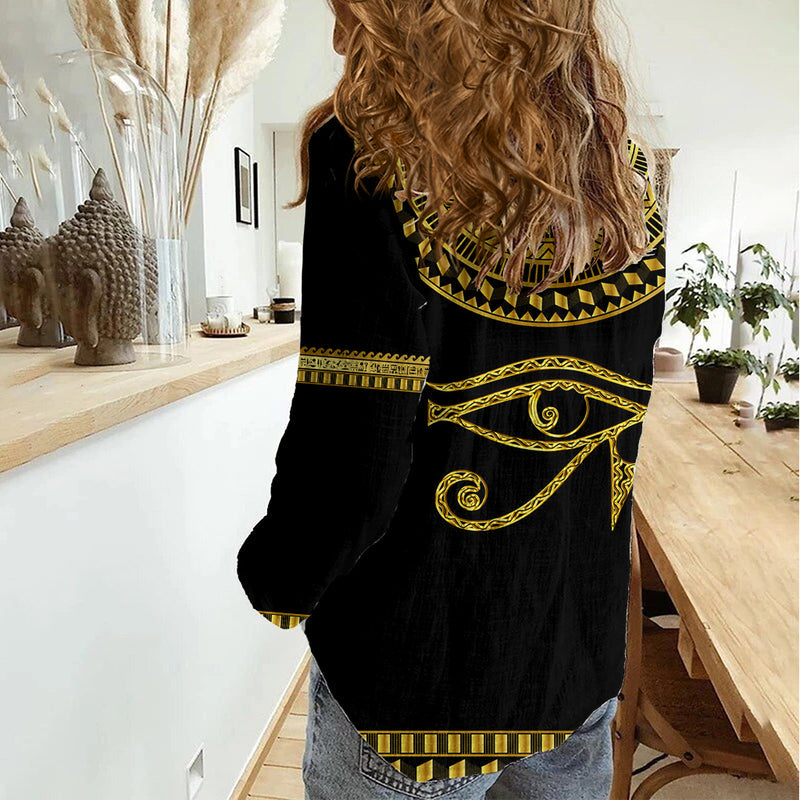 Eyes Of Horus Egyptian Art Women Casual Shirt