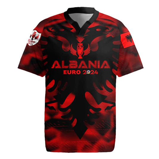 Albania Football 2024 Trophy Wing Style Rugby Jersey