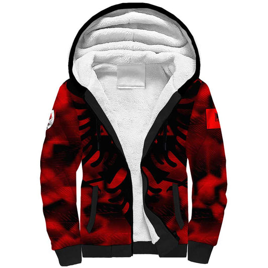 Albania Football 2024 Trophy Wing Style Sherpa Hoodie