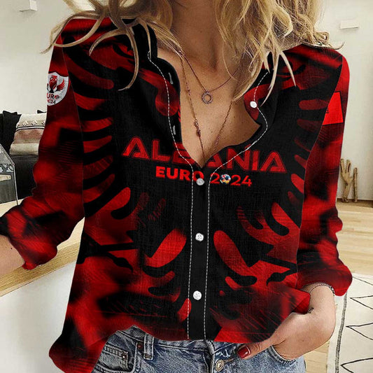 Albania Football 2024 Trophy Wing Style Women Casual Shirt