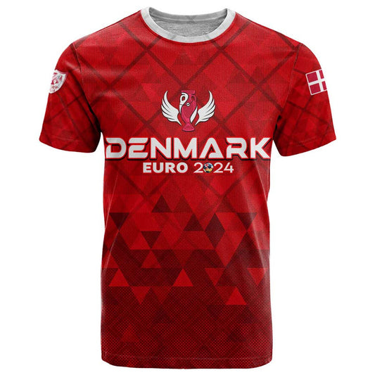 Denmark Football 2024 Trophy Wing Style T Shirt
