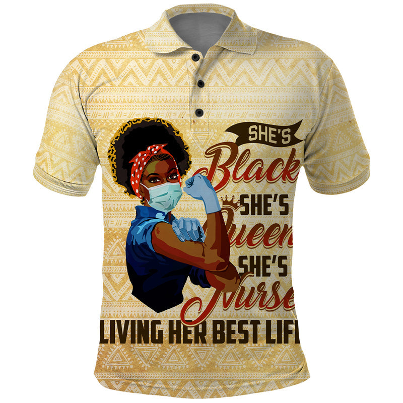 Afro Nurses Black Queen African Polo Shirt