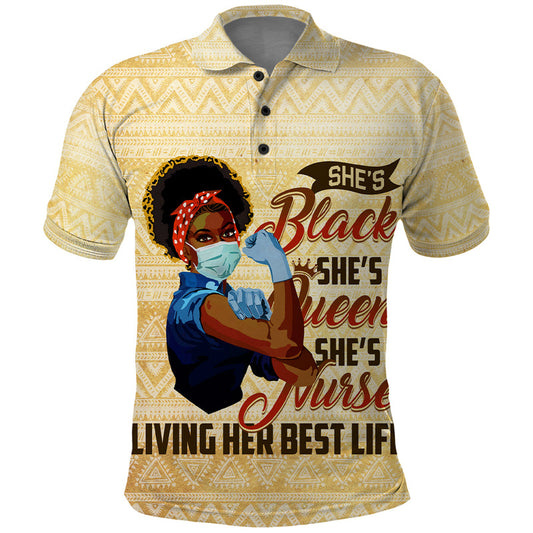 Afro Nurses Black Queen African Polo Shirt