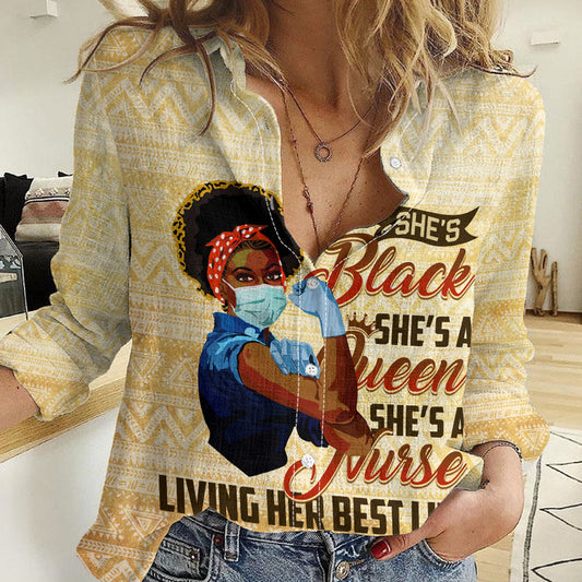 Afro Nurses Black Queen African Women Casual Shirt
