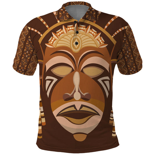 African Women Tribal Ethnic Mask Polo Shirt