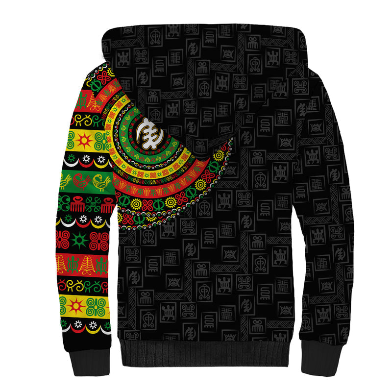 Adinkra Symbols African Culture Sherpa Hoodie