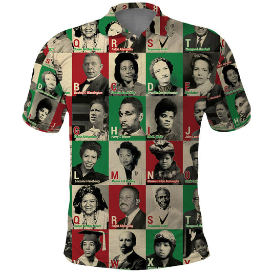 A To Z Of Black Heroes Civil Rights Leaders Polo Shirt