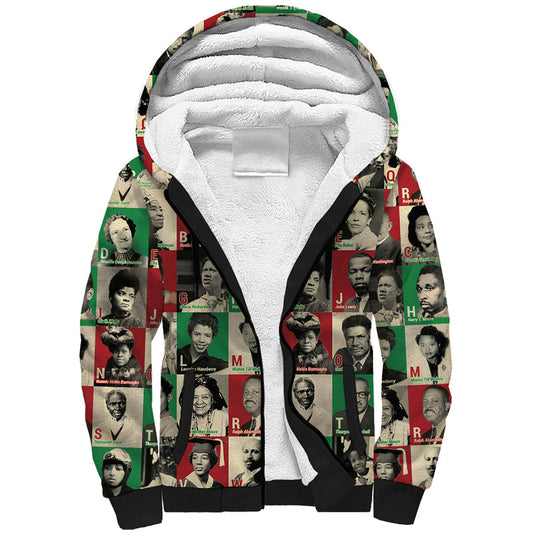 A To Z Of Black Heroes Civil Rights Leaders Sherpa Hoodie