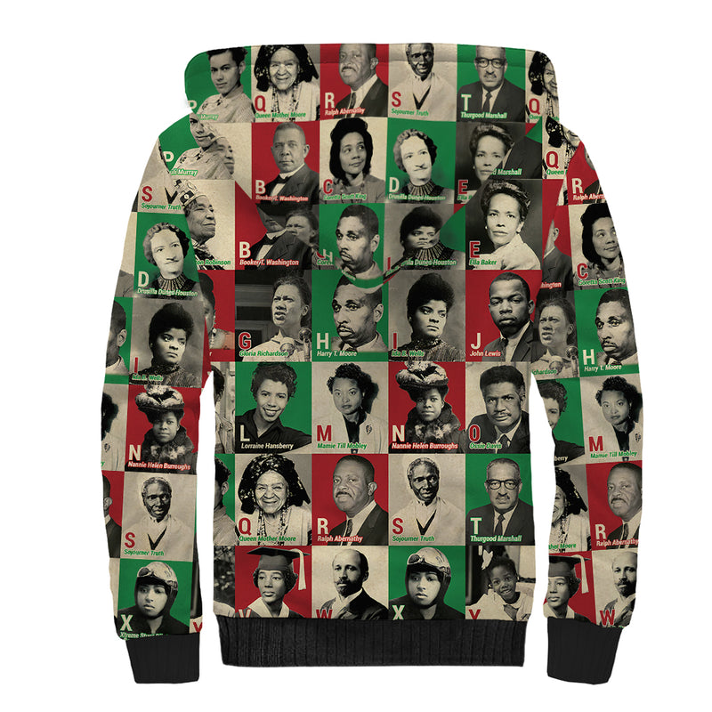 A To Z Of Black Heroes Civil Rights Leaders Sherpa Hoodie