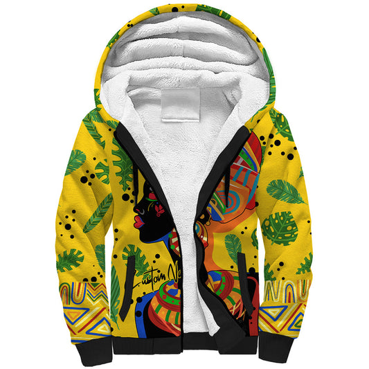 Africa Woman Tropical Style Sherpa Hoodie