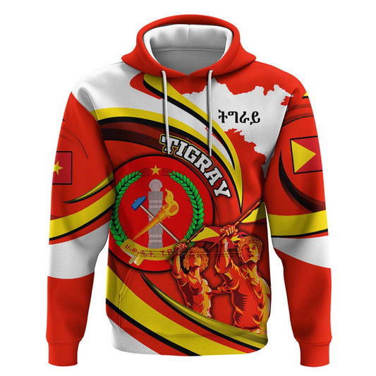 Ethiopia Tigray Revolution Emblem Freedom Fighters and Flag Hoodie