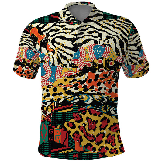 Africa Animal Pattern Polo Shirt