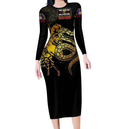 369 A Symbol Of Valor And Dignity Long Sleeve Bodycon Dress