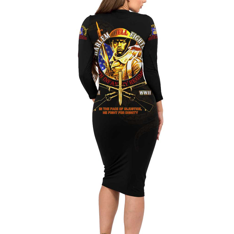 369 A Symbol Of Valor And Dignity Long Sleeve Bodycon Dress