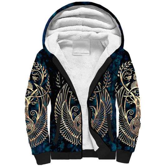 Adinkra Symbols Tree of Life Sherpa Hoodie
