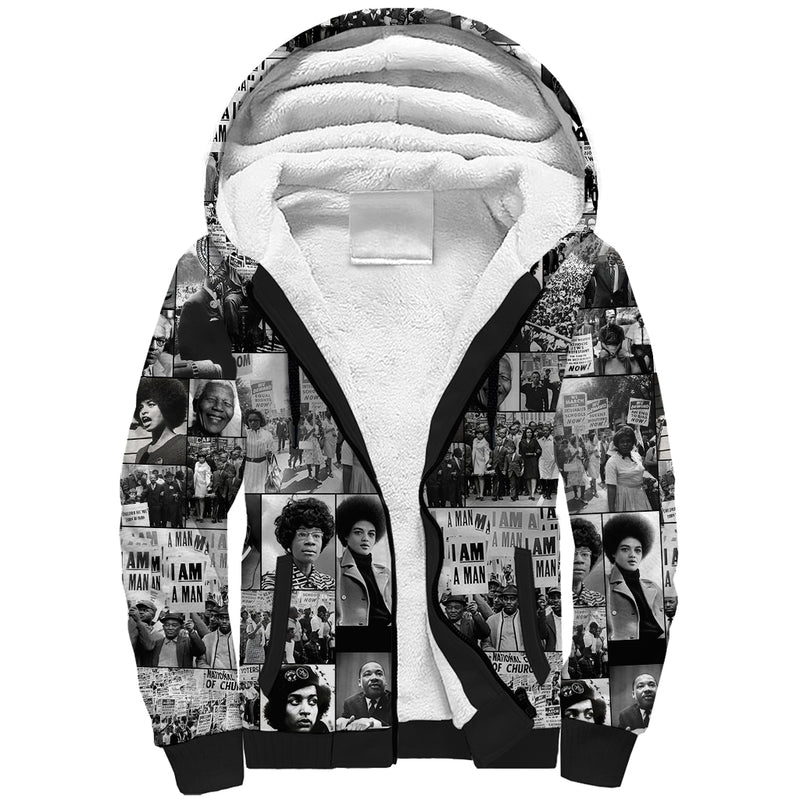 African Black Power Images Sherpa Hoodie
