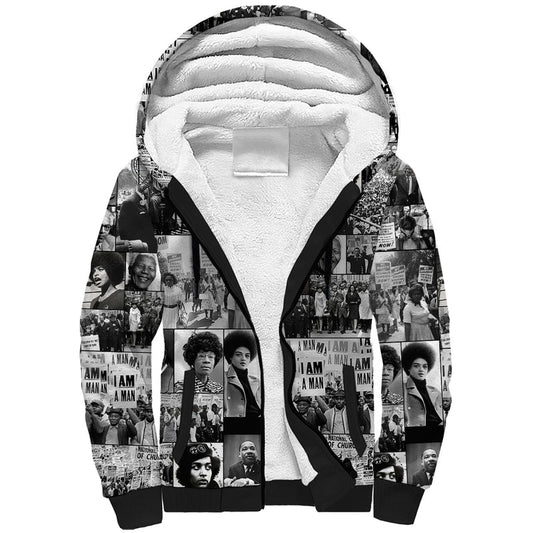 African Black Power Images Sherpa Hoodie