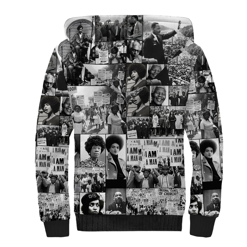 African Black Power Images Sherpa Hoodie