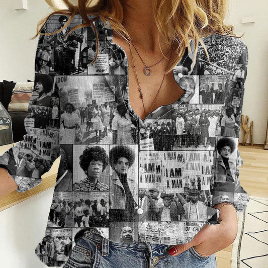 African Black Power Images Women Casual Shirt