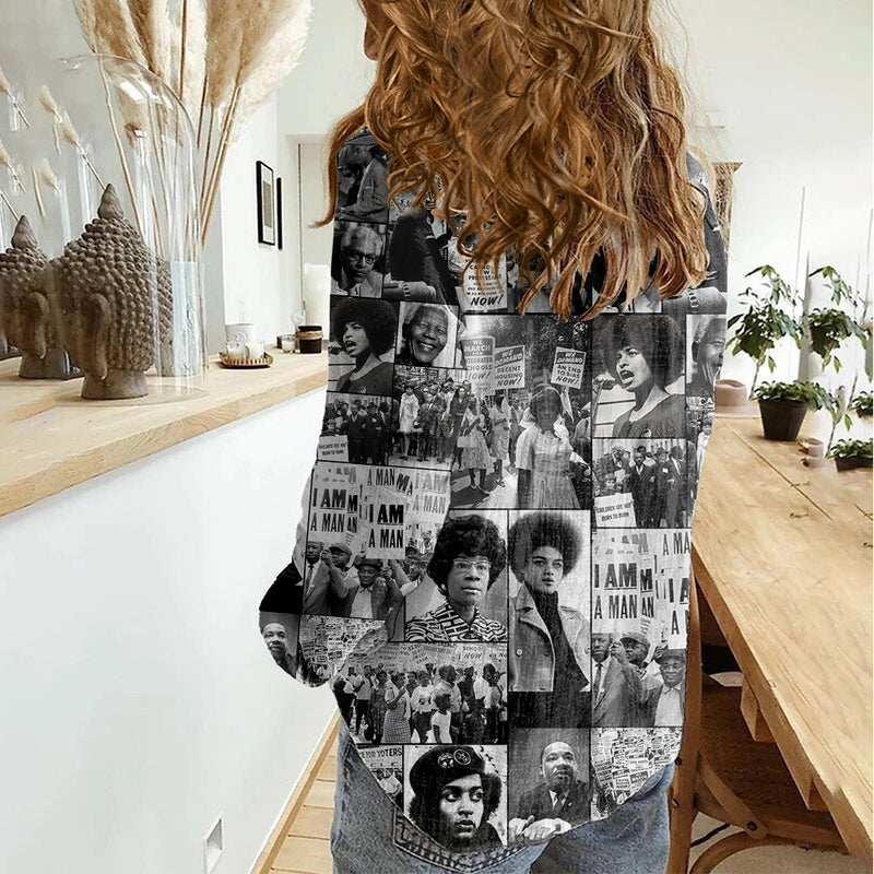 African Black Power Images Women Casual Shirt