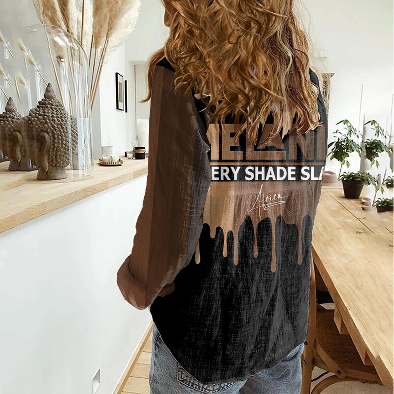 Every Shade Slays Melanin African Signature Women Casual Shirt