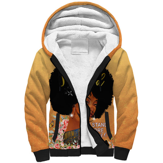 African Black Women She Who Kneels Before God Sherpa Hoodie