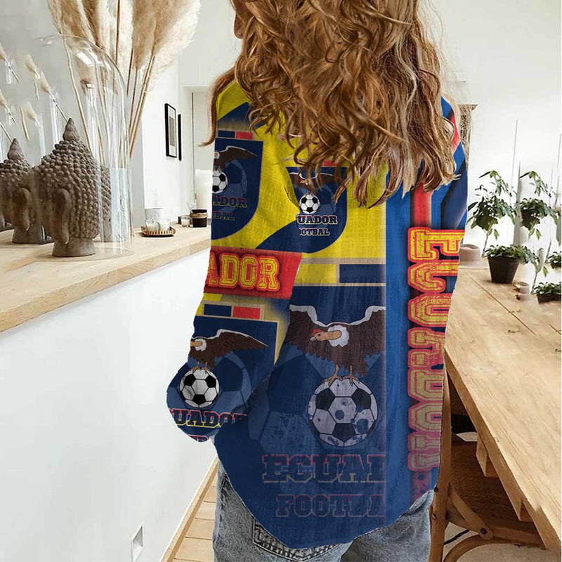 Ecuador Football La Tricolor Soccer - Road To Champion Women Casual Shirt