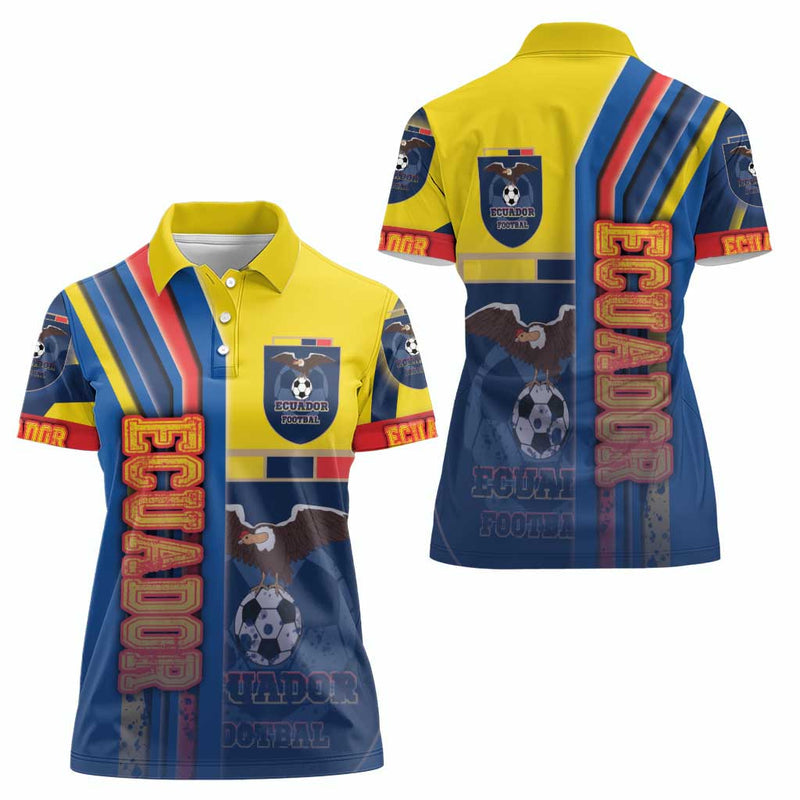 Ecuador Football La Tricolor Soccer - Road To Champion Women Polo Shirt