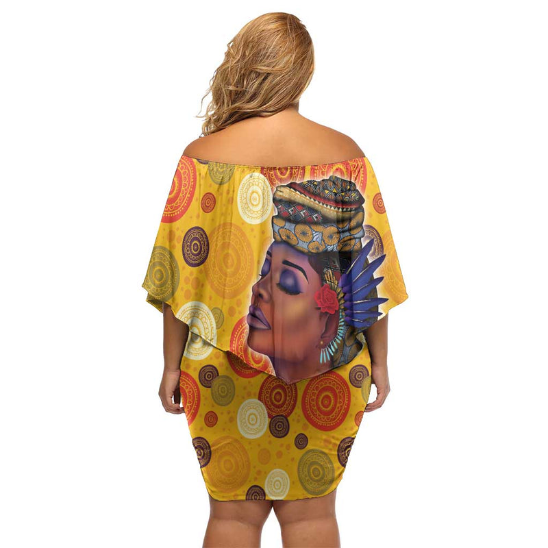 African She Believed She Could So She Did Off Shoulder Short Dress