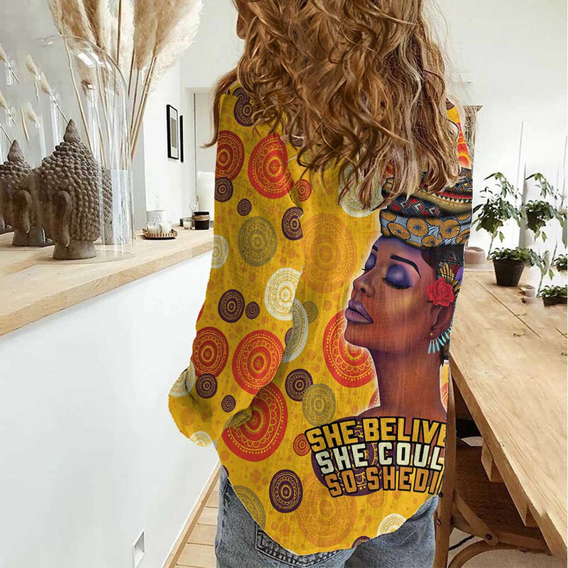 African She Believed She Could So She Did Women Casual Shirt