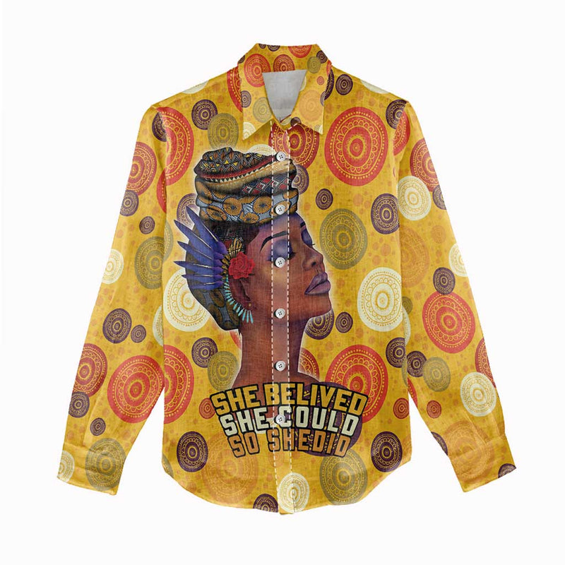 African She Believed She Could So She Did Women Casual Shirt
