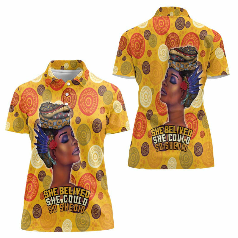 African She Believed She Could So She Did Women Polo Shirt