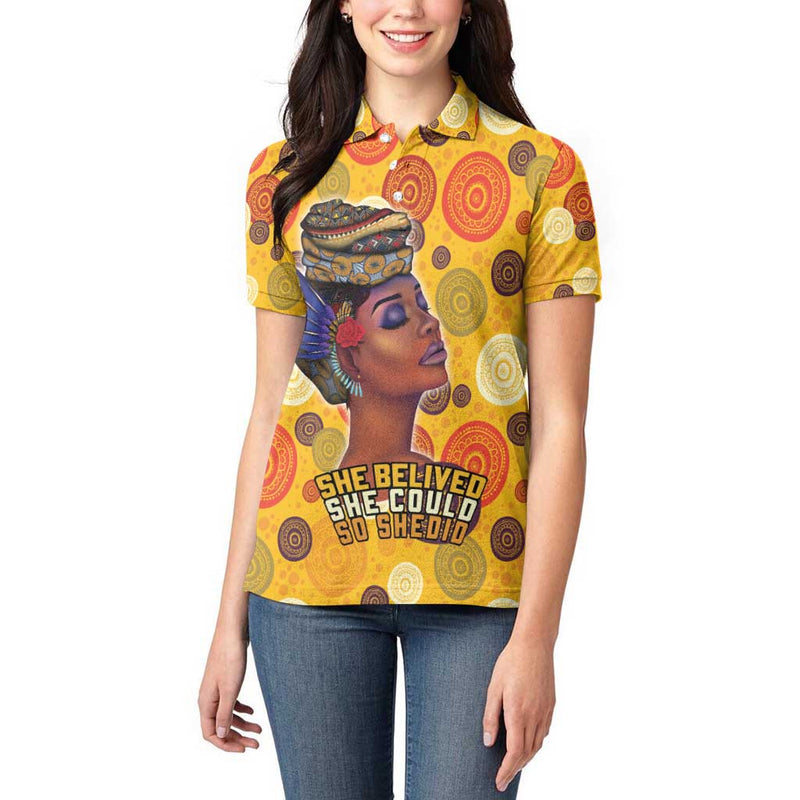 African She Believed She Could So She Did Women Polo Shirt