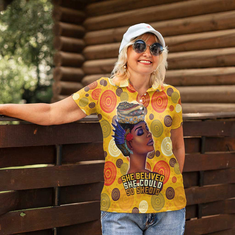 African She Believed She Could So She Did Women Polo Shirt