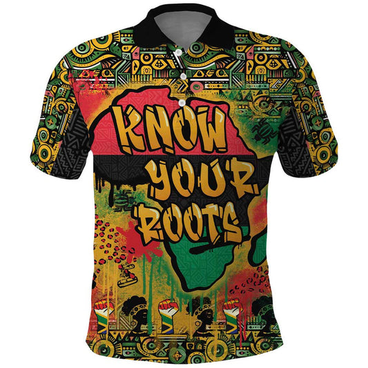 African Map Graffiti Know You Roots Polo Shirt