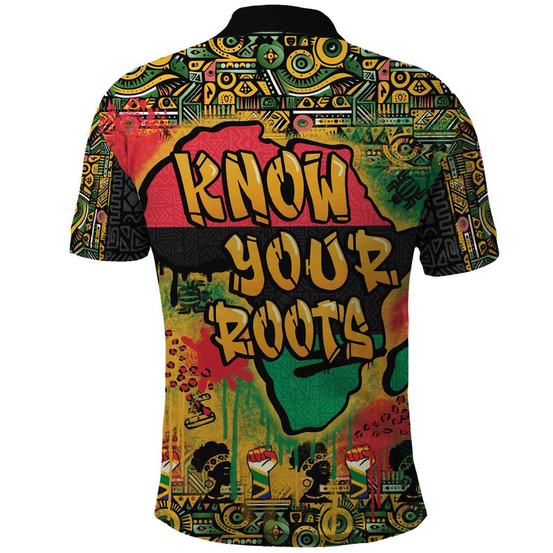 African Map Graffiti Know You Roots Polo Shirt