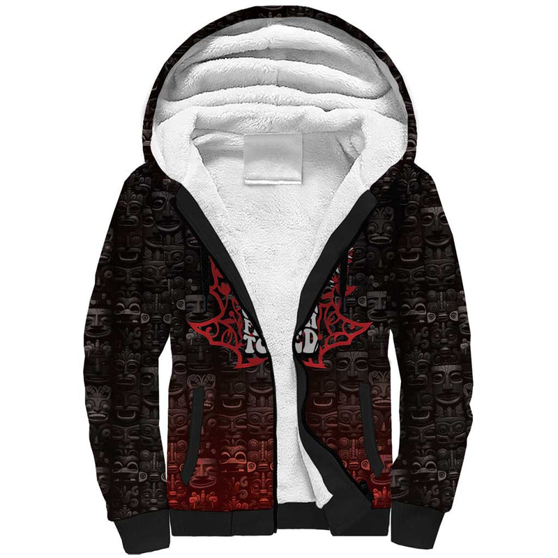 100% Canadian From Eh To Zed True North Strong and Free Sherpa Hoodie