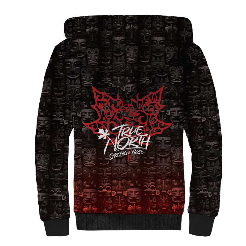 100% Canadian From Eh To Zed True North Strong and Free Sherpa Hoodie