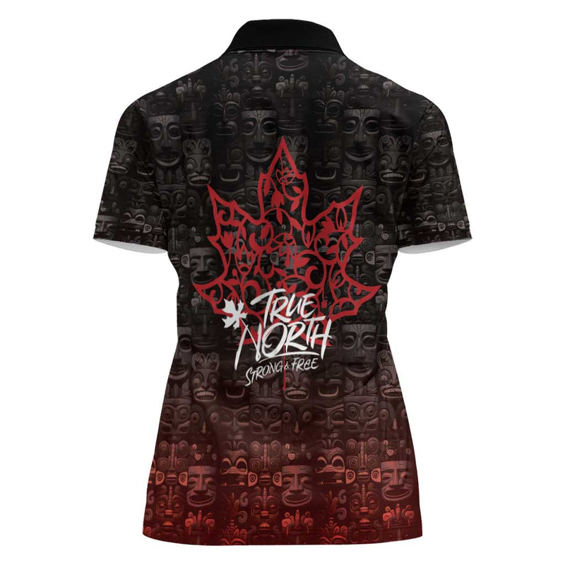 100% Canadian From Eh To Zed True North Strong and Free Women Polo Shirt