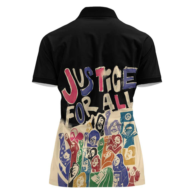 African Stand Firm Justice Now Women Polo Shirt