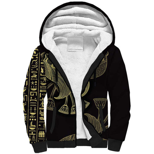 African Horus Eyes Egyptian God Sherpa Hoodie