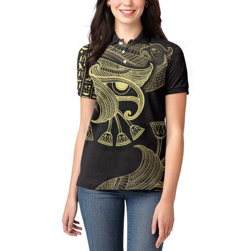 African Horus Eyes Egyptian God Women Polo Shirt