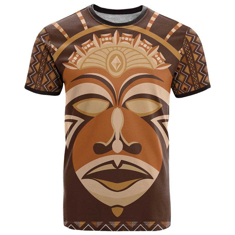 African Mask Printed Mudcloth T Shirt