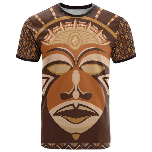 African Mask Printed Mudcloth T Shirt