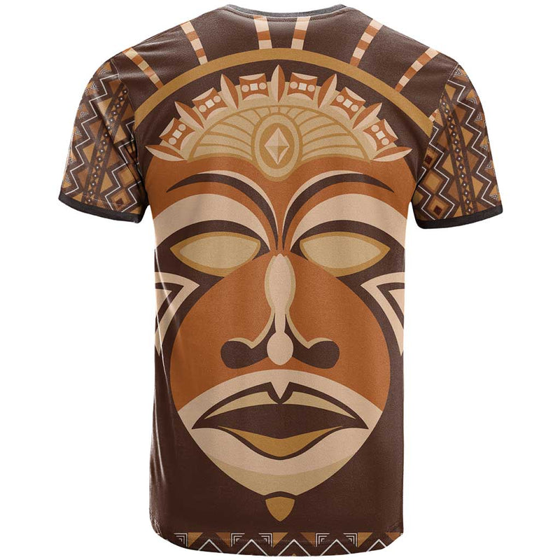 African Mask Printed Mudcloth T Shirt