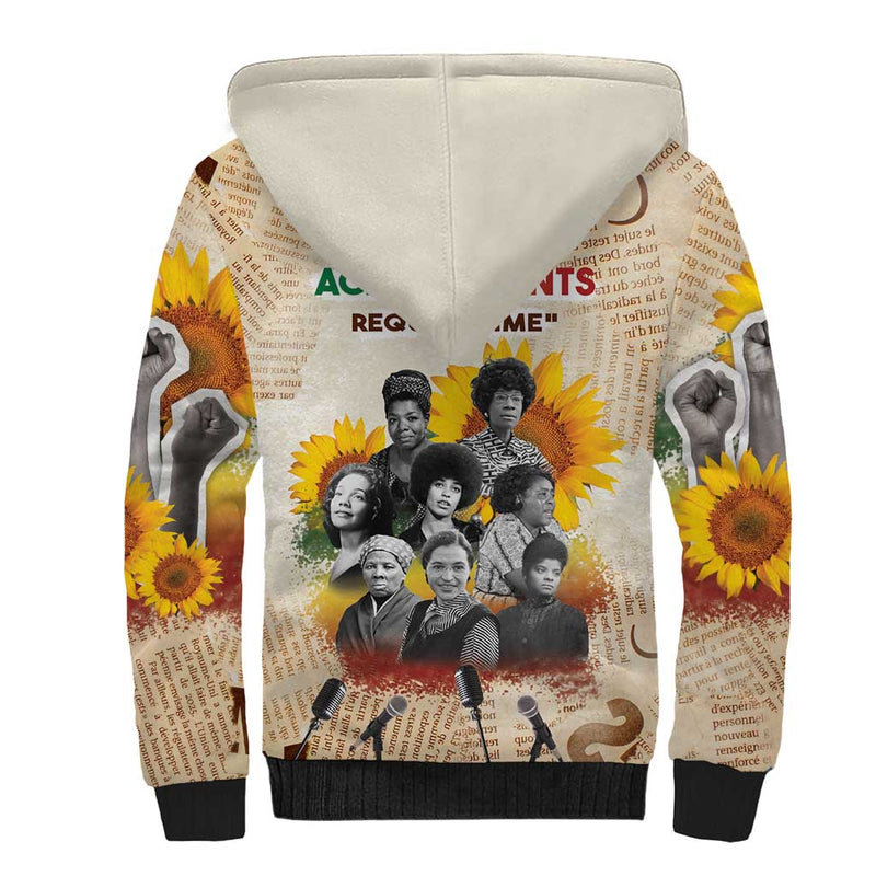 African Civil Rights Female Leaders Sunflower Sherpa Hoodie